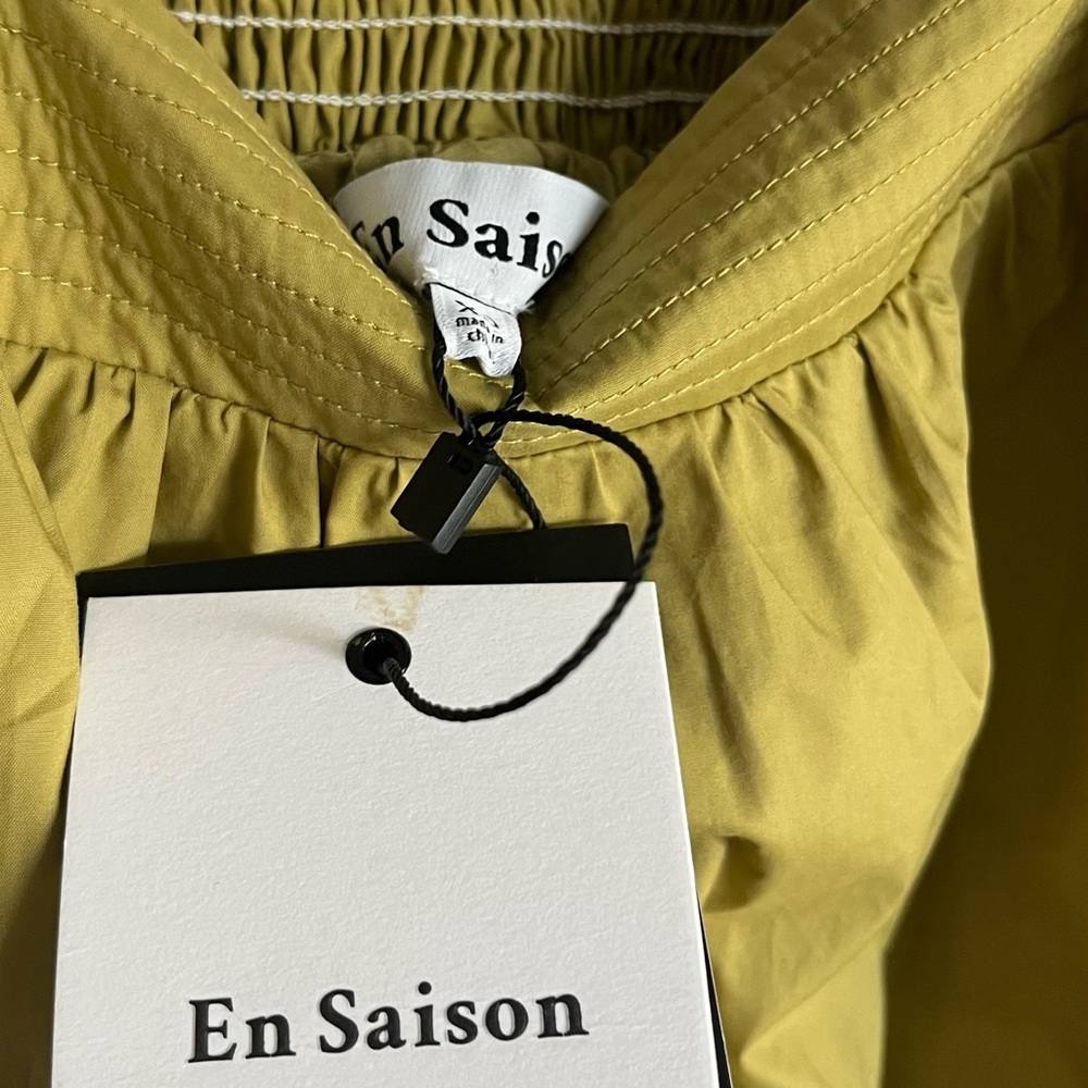 En Saison Minimal Tie Waist Collins Chartreuse Midi Dress - Picture 8 of 11